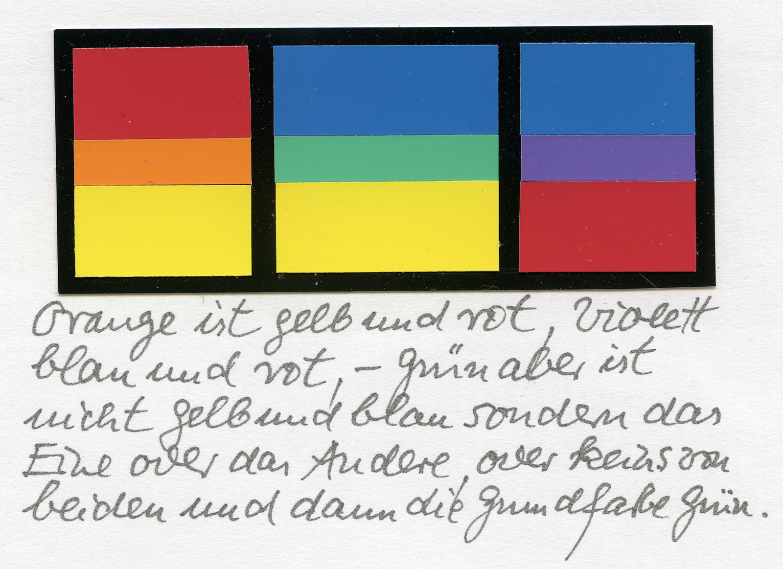 Friedrich Schmuck Orange ist gelb und rot, Violett blau und rot