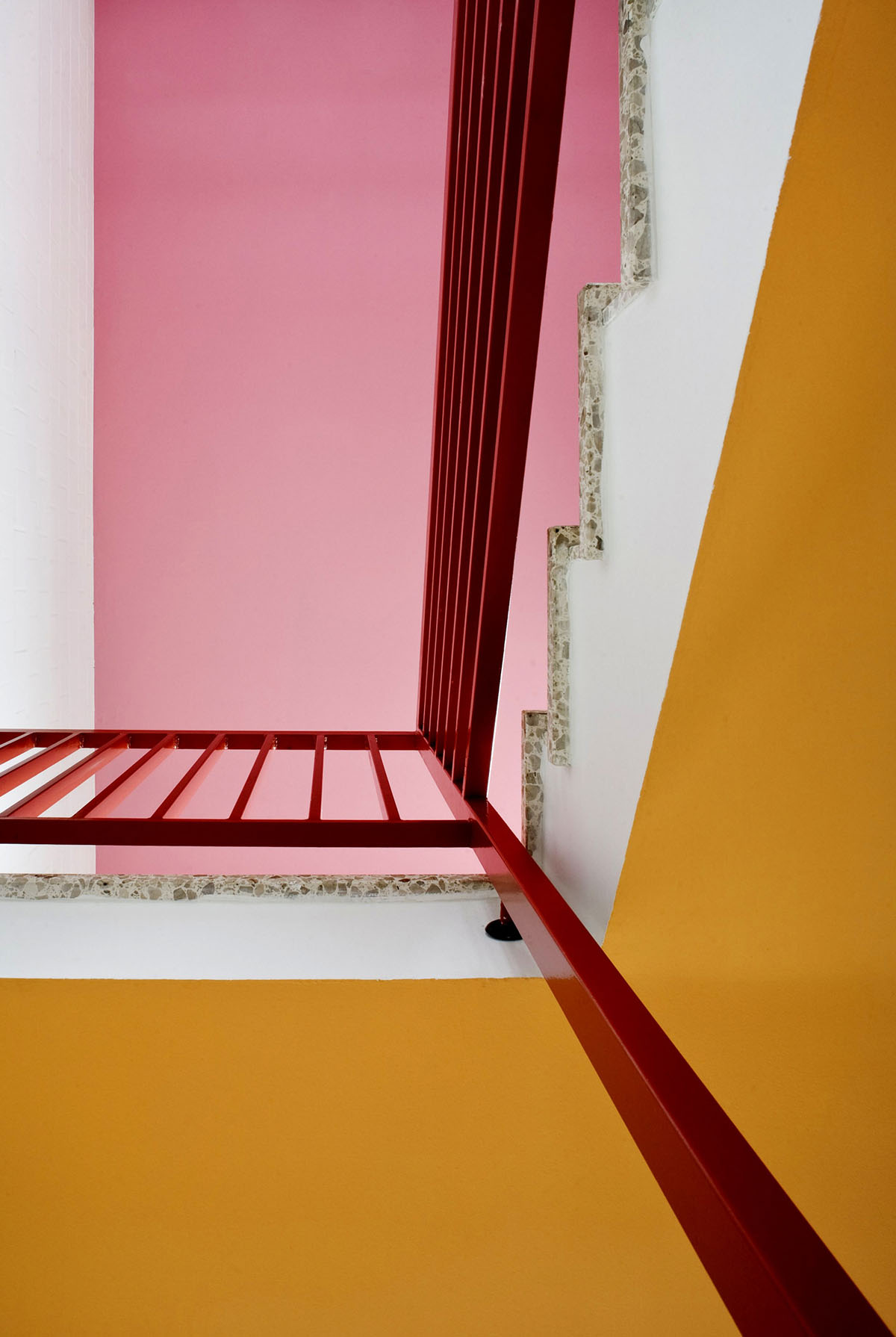 Studentenwohnheim Wuppertal Farbgestaltung Innenansicht