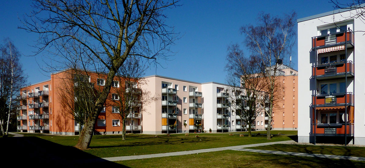 Wohanlage Düsseldorf Eller Farbgestaltung Außenansicht