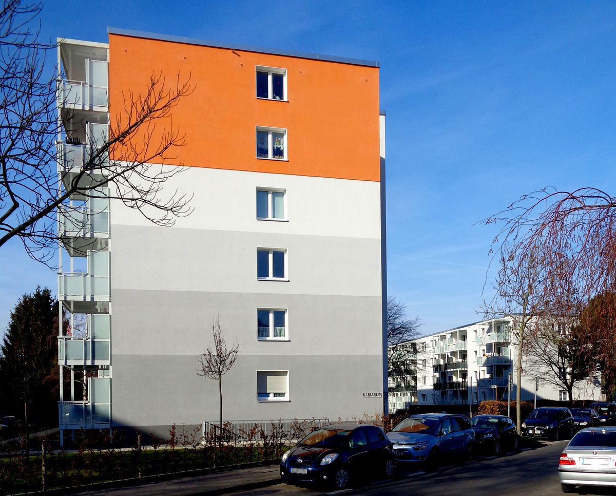 Wohnanlage Vivawest Düsseldorf Farbgestaltung Friedrich Schmuck