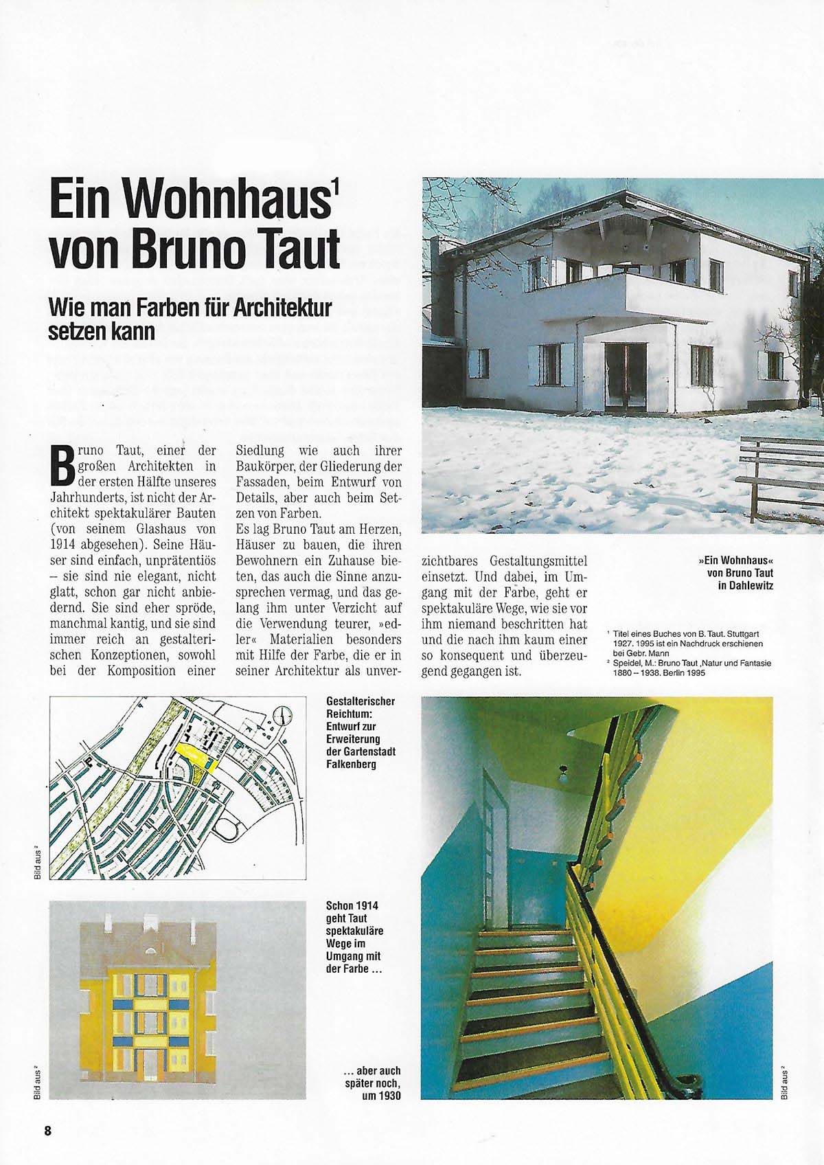 Bild Buchseite Ein Wohnhaus von Bruno Taut aus dem Buch Farbe und Architektur 2. Eine Farbenlehre für die Praxis. Friedrich Schmuck
