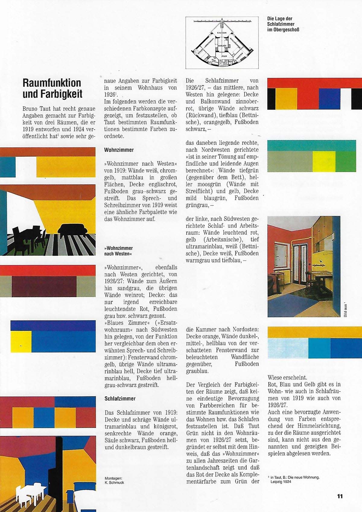 Bild Buchseite Ein Wohnhaus von Bruno Taut aus dem Buch Farbe und Architektur 2. Eine Farbenlehre für die Praxis. Friedrich Schmuck